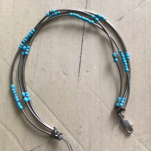 Anthropologie Jewelry - Sterling Silver and Turquoise Bracelet